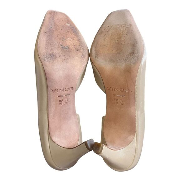 VINCE | Nude Tiana Point Toe Leather Pumps 7 - Picture 9 of 11